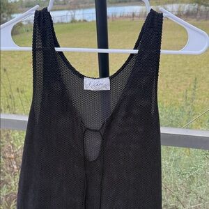 Chic Black sleeveless Swim Coverup dress